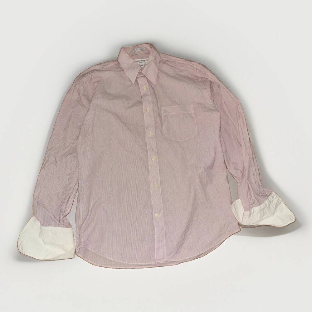 Yves Saint Laurent Two Tone Vertical Striped Peppermint Dress Shirt